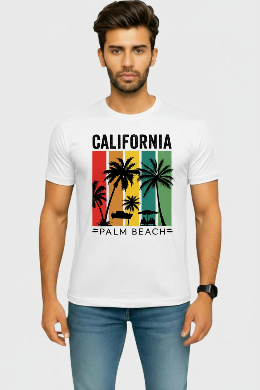 California Beach Round T-shirts
