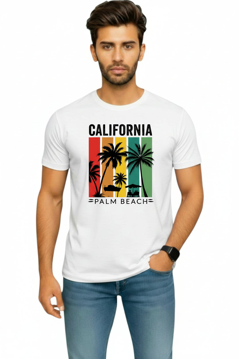 California Beach Round T-shirts