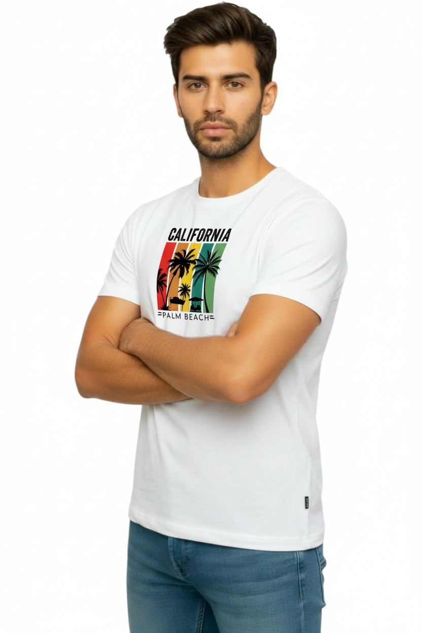 California Beach Round T-shirts