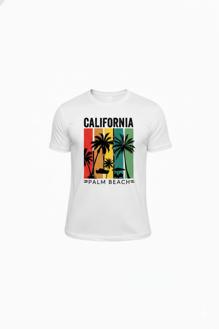California Beach Round T-shirts